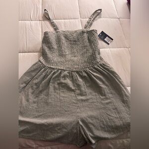 Universal Thread Gray Striped Sleeveless Jumpsuit